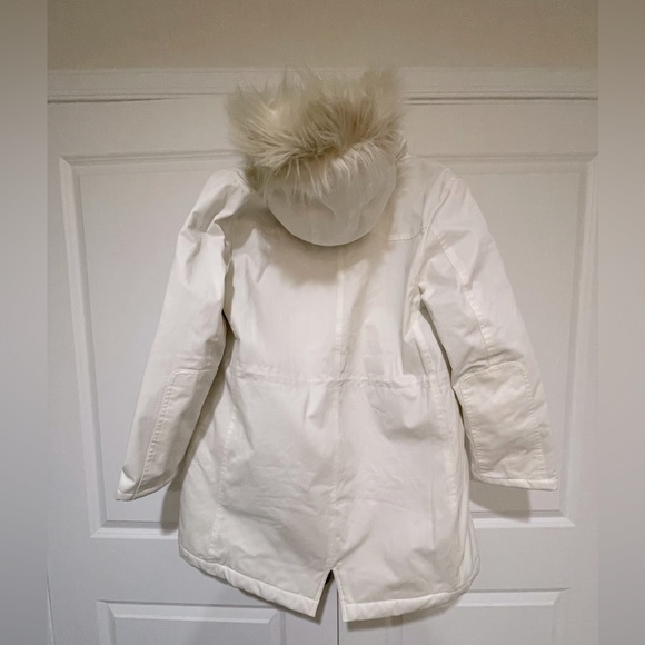 J.Crew Perfect Parka, NWOT ivory jacket with removable hood, size large - Picture 6 of 11